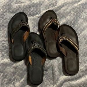 2 pairs of Coach flip flops